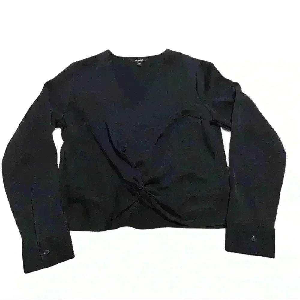 E xpress Women’s Twist Front Top - Navy - Picture 5 of 8